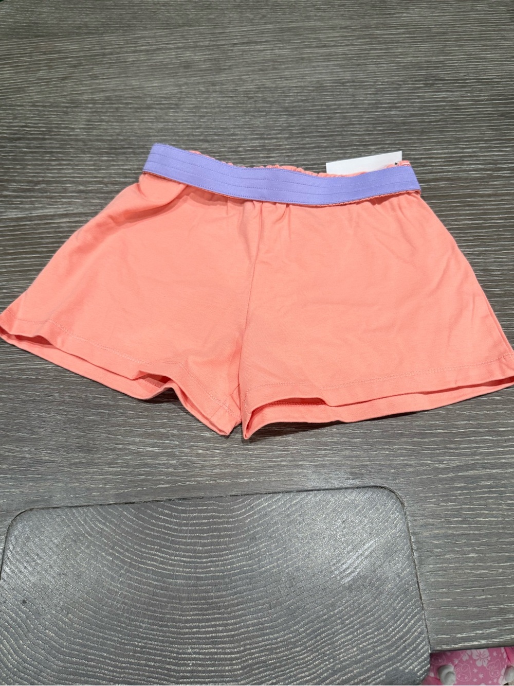 NWT Size XLarge 14/16 Coral Shorts with Lavender Waistband shrink resistant